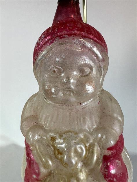 Antique German Glass Boy Teddy Bear Snowball Figural Christmas Ornament 1920 4591489365