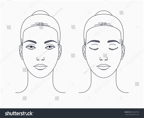 Female Face Drawing Lovely Vector Woman Vector De Stock Libre De