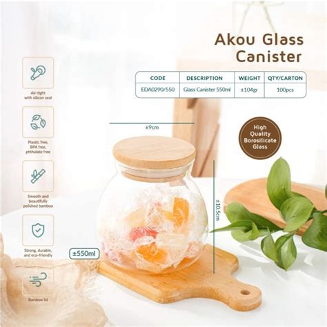 Jual Toples Bulat Kaca Tutup Bambu Jar Kue Kedap Udara Tutup Kayu Ml