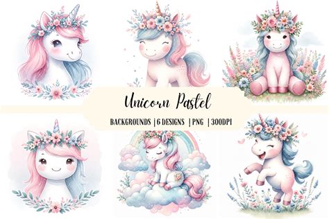 Unicorn Pastel Background Graphic by Babydell Art · Creative Fabrica