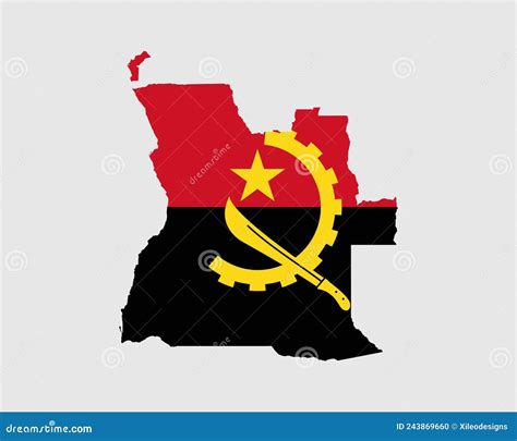 Angolan Map Flag Map Of Angola With The National Flag Of Angola Isolated On White Background