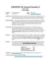 Chem Course Outline W Docx Chemistry General Chemistry Ii