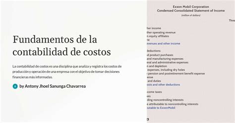 Fundamentos De La Contabilidad De Costos