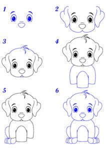 Comment dessiner un chiot Dessin chiot facile par étapes