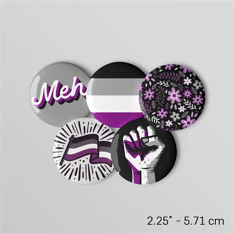 Subtle Asexual Pin Buttons Set Of 5 Asexual Pins Ace Tin Pins Asexual Pride Flag Pin Ace Pins