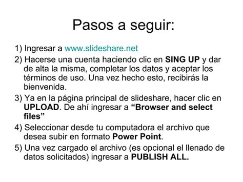 Como Subir Una Presentacion En Power Point Al Ppt