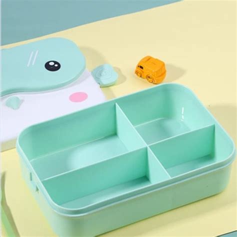 LUNCH BOX green Boîte à déjeuner Bento rectangulaire en plastique pour