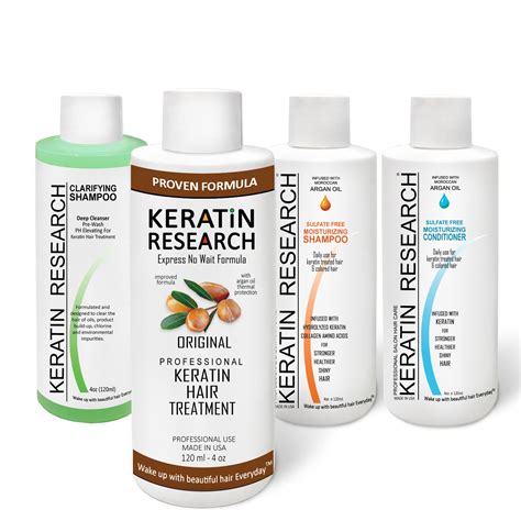 Keratin Research 4x 120ml Complex Long Lasting Brazilian Keratin Hair