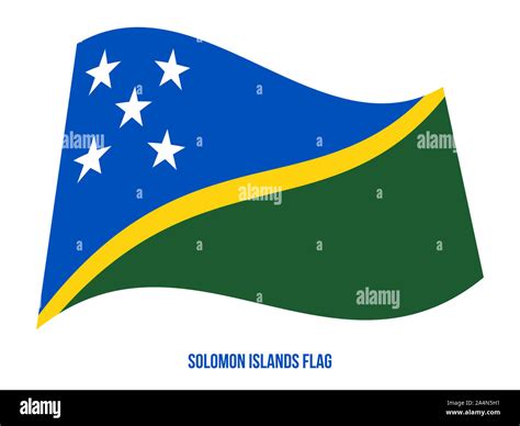 Solomon Islands Flag Waving Vector Illustration On White Background