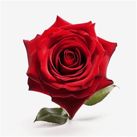 Premium AI Image A Red Rose With Green Leaves Is Shown