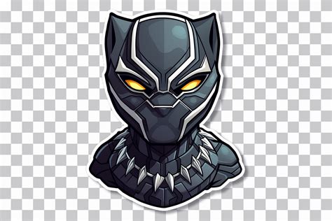 Unleash Adorableness with Chibi Black Panther Head Sticker