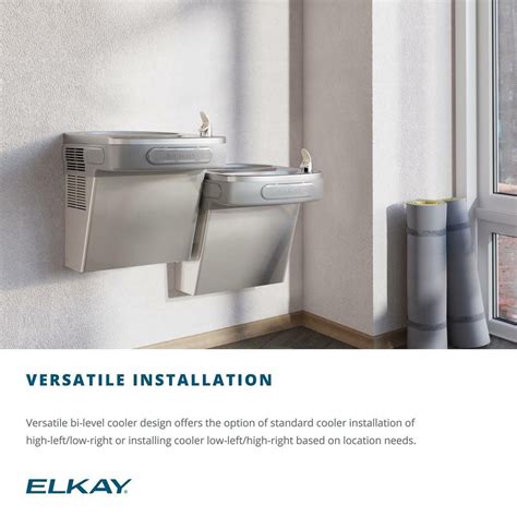 Buy Elkay Versatile Cooler Wall Mount Bi Level Ada Non Filtered Refrigerated Light Gray Granite