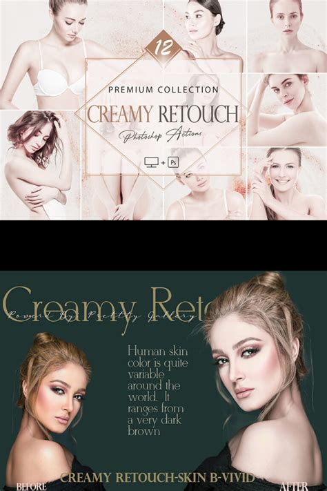 12 Creamy Retouch Photoshop Actions Cream Bright ACR Preset Nude Ps