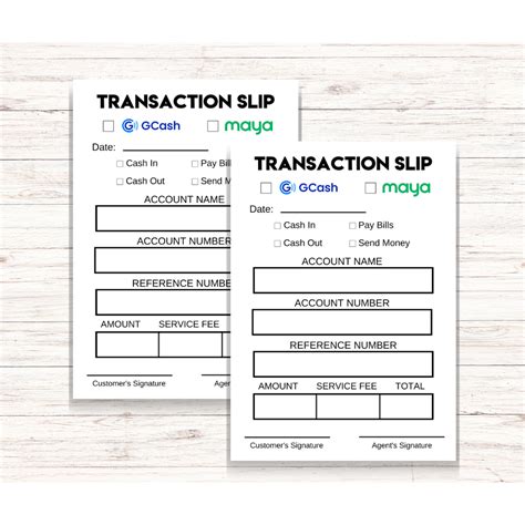 Aandj Gcash Maya Transaction Slip Receipt Pad A6 Size Shopee Philippines