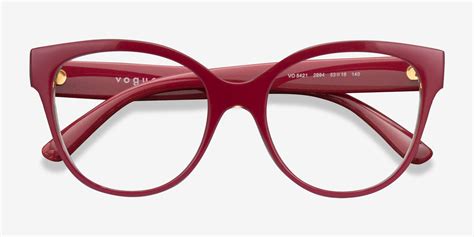 Vogue Eyewear Vo5421 Round Red Frame Glasses For Women Eyebuydirect