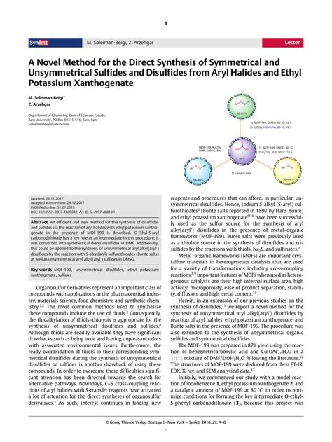 A Novel Method For The Direct Synthesis Of Symmetrical And