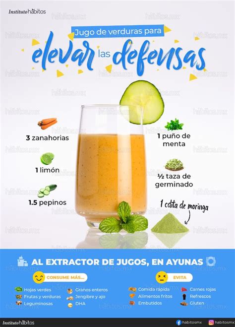 Jugo de verduras para elevar las DEFENSAS Hábitos Health Coaching