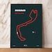 Monaco Race Track Map F1 Poster Minimalist Glow Effect Monte Carlo GP