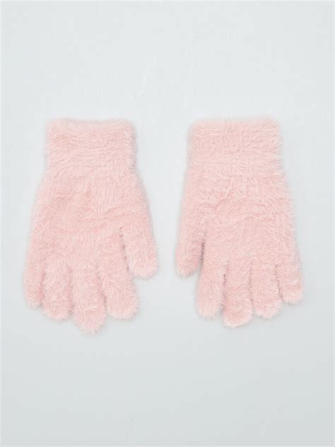 Guantes De Punto De Pelo Suave Rosa Kiabi