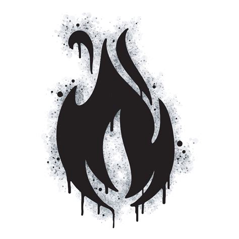 Spray Painted Graffiti Fire Flame Icon Sprayed Isolated With A White