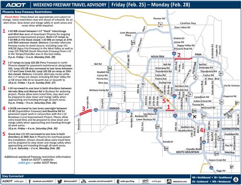 Scheduled Closures Or Restrictions Along Phoenix Area Freeways Feb 25