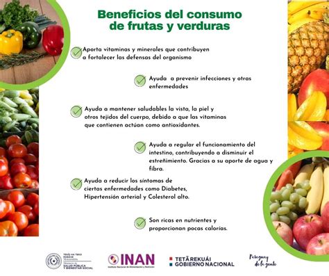 La importancia de incluir frutas y verduras en la alimentación INAN