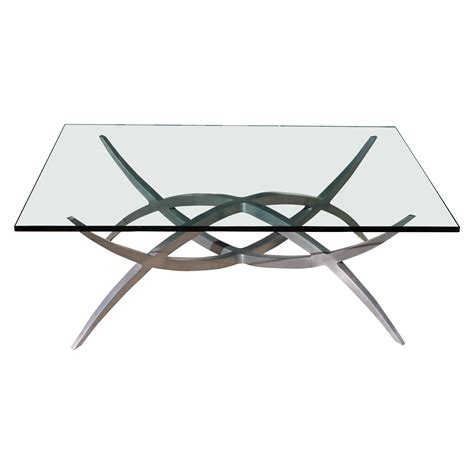 Glass Top Coffee Table With Tree Leg Base At 1stdibs Coffee Table Base For Glass Top Tree