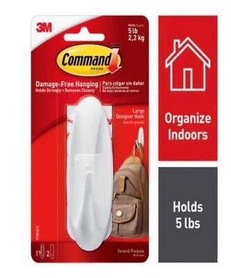 M Command Large Plastic Hook Pk Walmart