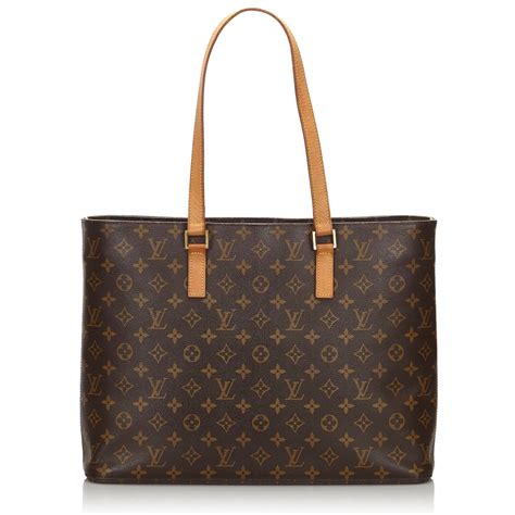 Louis Vuitton Vintage Monogram Luco Tote Bag Brown Leather Handbag Luxury High Quality