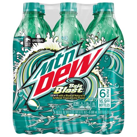 Mountain Dew Baja Blast Soda Oz Bottles Shop Soda At H E B