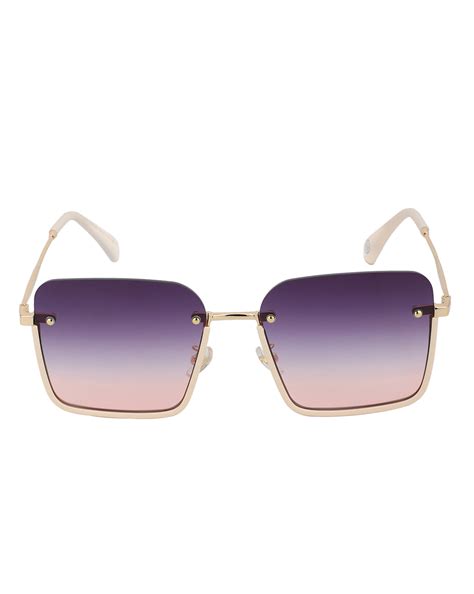 Premium Gold Toned And Uv Protected Lens Oversized Sunglass For Women Carlton London Online