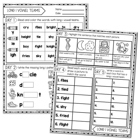 Vowel Team Worksheets Free Word Work Worksheets Library