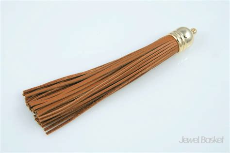 1pcs Brown Color Genuine Leather Tassel With Gold Cap Etsy