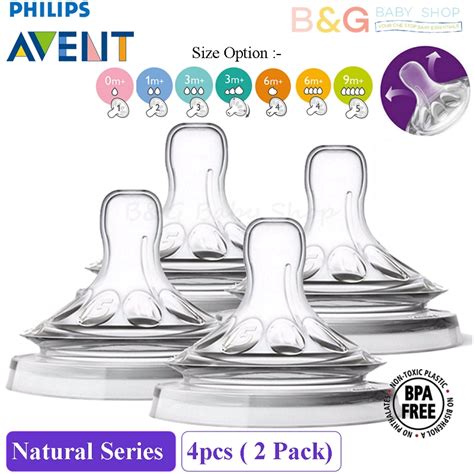 Philips Avent Natural Teat Nipple Twin Pack 4pcs New Design