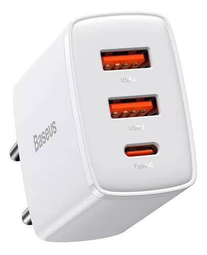 Carregador Rápido Turbo 30w Pd Baseus Tipo c 2 Usb Compact Frete grátis