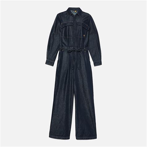 Refibra Denim Boiler Suit For Women In Dark Blue