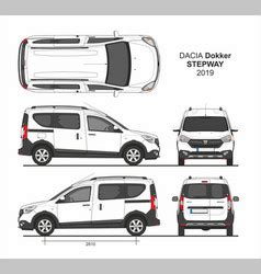 Dacia Dokker Passenger Van Royalty Free Vector Image