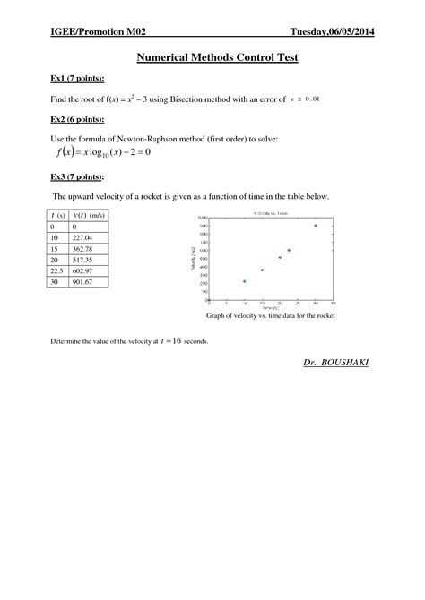 SOLUTION Numerical Methods Exam With Solution Studypool