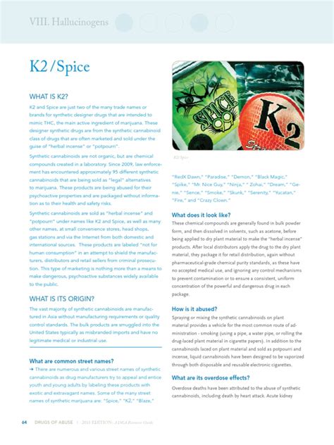 K2spice Fact Sheet Psychoactive Drugs Drugs Acting On The Nervous