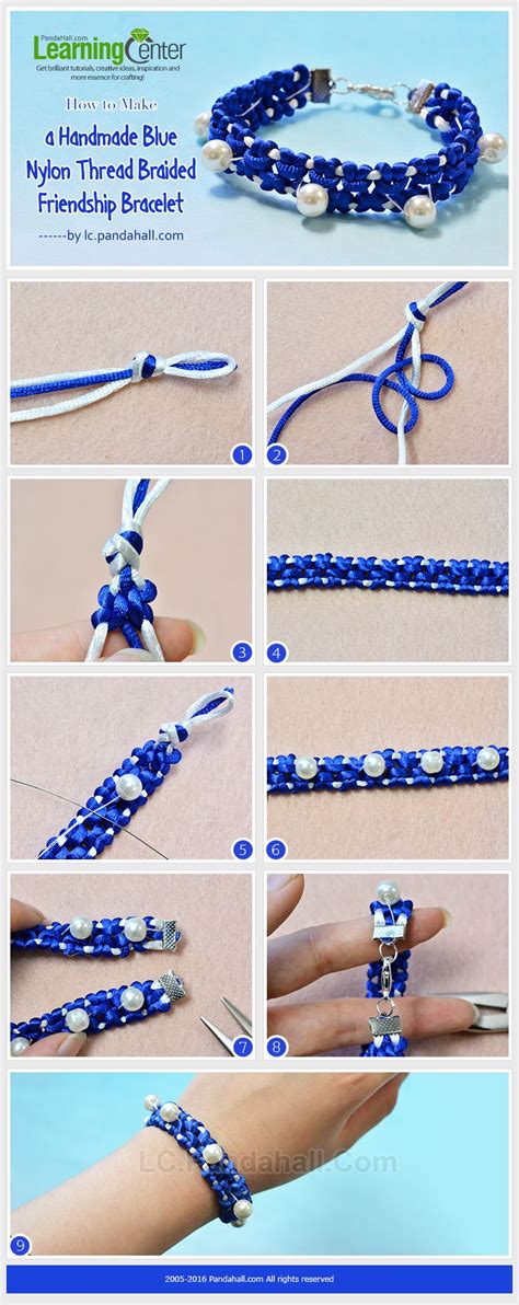 Tutorial On How To Make A Handmade Blue Nylon Thread Braided Friendship