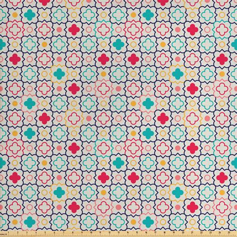 Quatrefoil Fabric By The Yard Traditional Tile Pattern Clovers Lattice