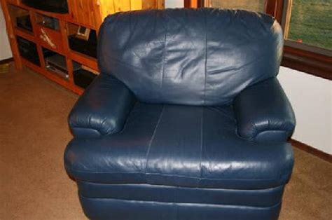 $700 Navy Blue Leather Sofa, Loveseat, Chair & Ottoman for sale in ...