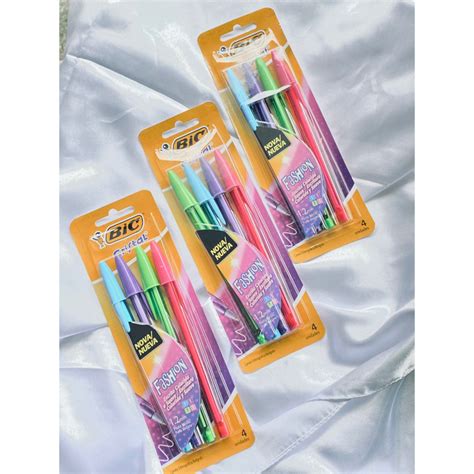 CANETA COLORIDA BIC KIT 4 CANETAS Shopee Brasil