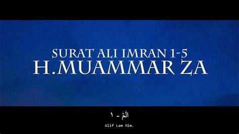 H Muammar Za Surah Ali Imran 1 5 Terjemahan