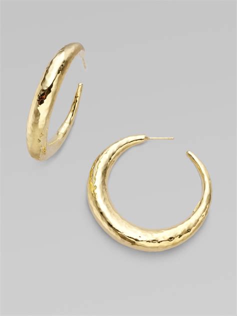 Lyst Ippolita 18k Gold Medium Chunky Hoop Earrings In Metallic