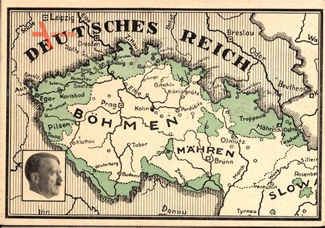 Landkarten Böhmen Mähren Hitler Tschechien Sudetenland xl