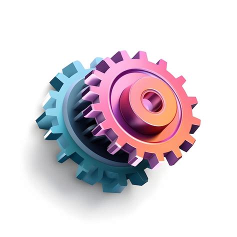 Premium Photo A Colorful Gears On A White Background