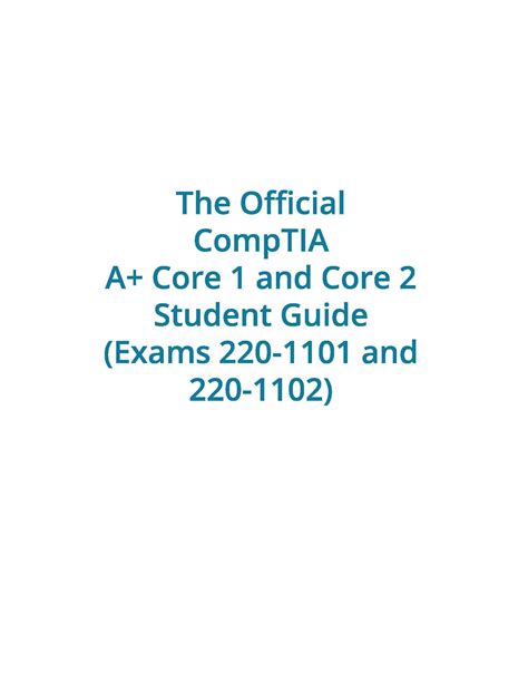 NEW Comptia A+ Core 1 and Core 2 220-1101 220-1102 Student Guide PDF