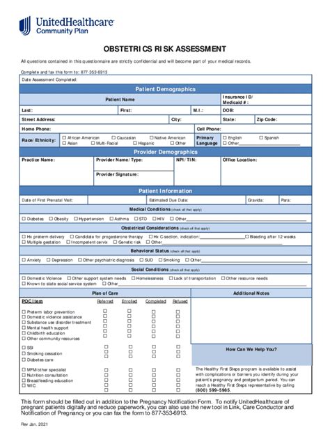 Fillable Online Obstetrics Pregnancy Risk Assessment Form