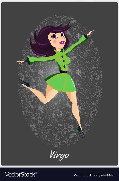 Zodiac Horoscope Sign Virgo With A Beautiful Girl Vector Image